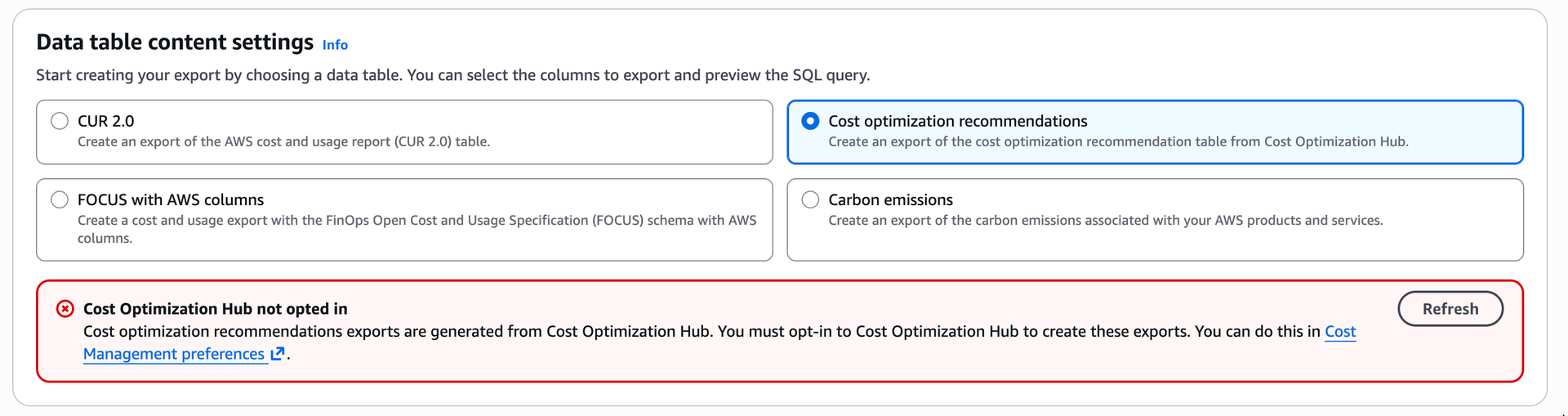 Setup 1/2: Create S3 Bucket and Data Exports – 2. Creation of Data Exports