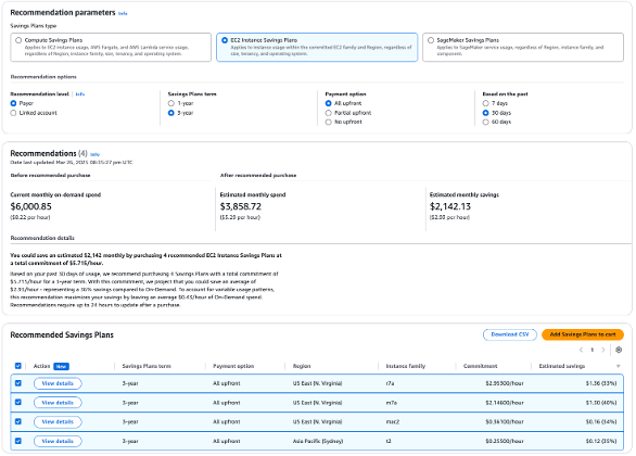Savings Plans – Recommandations